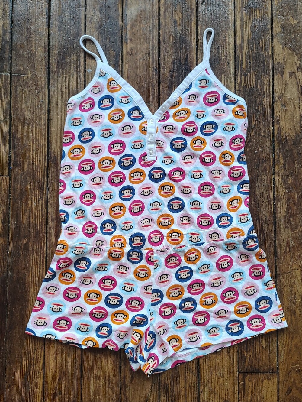 Vintage 2010s Paul Frank Julius the Monkey Romper One Piece Sleep Pajamas PJs